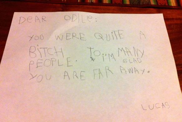 Lucas Letter to Odile